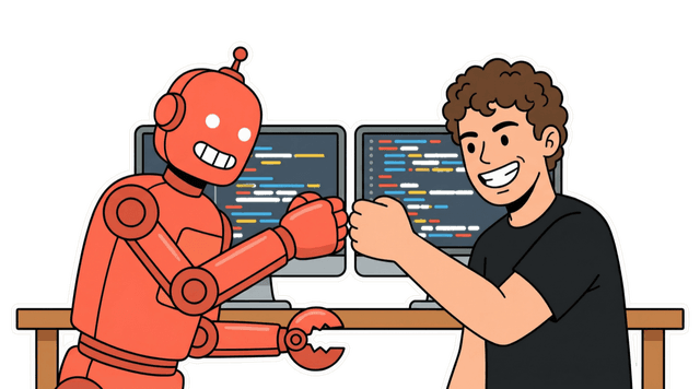 Michael and OpenClaw Bot coding together at a desk